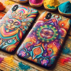 Holi themed Phone Cases Cases decorated with bright colorful des