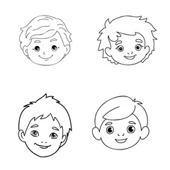 boy coloring book for children vector sketch illustration vector stroke outline graphic