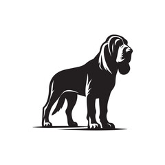Silhouette Of Blood Hound - Minimalist Blood Hound Vector - illustration of Blood Hound.