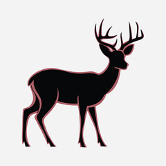 Obraz premium Deer Black Vector Shilourtte