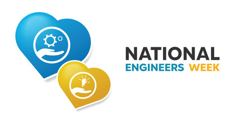National Engineers Week. Great for cards, banners, posters, social media and more. White background