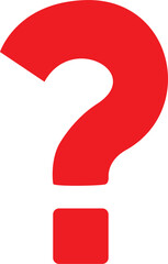 red question mark on white