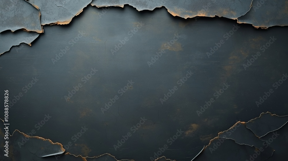 Poster creative artistic background with a frame for your content. black charcoal paper background