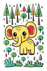 Naklejka premium cute elephant illustration
