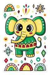 Obraz premium cute elephant illustration