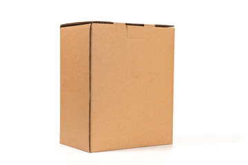 Brown Cardboard paper box isolated on white background
