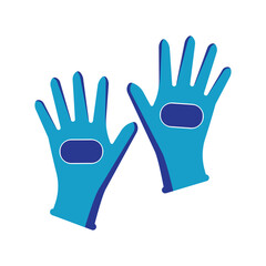 Rubber gloves icon.Latex protection symbol silhouette vector illustration