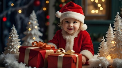Picture a whimsical Santa hat, a dazzling crown of Christmas cheer, radiating the magic of the season. Its velvety red fabric sparkles softly, as though kissed by stardust
