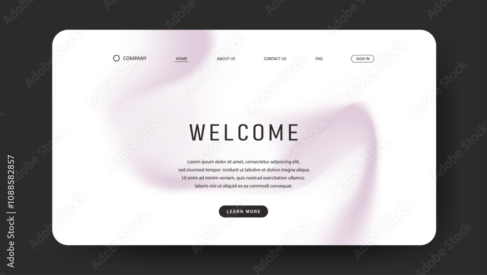 Poster abstract wave futuristic design of landing page. retro gradient mesh website design
