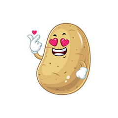 Cute Potato Cartoon Character in Love.