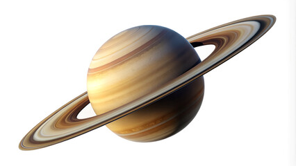 Saturn with Rings on White Background. © Creative Sonda