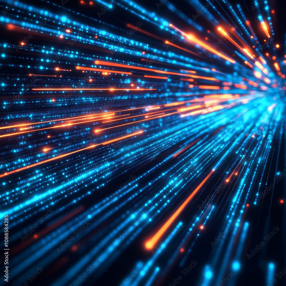 Poster high-speed 5g abstract technology background. motion blur and speed patterns over a dark backdrop. a