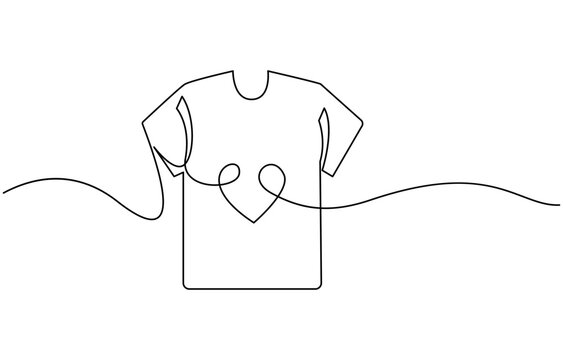 recommend clip art: T shirt Single continuous line art Drawing