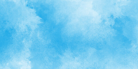 Sky blue watercolor background with watercolor stains,Hand painted abstract soft sky blue watercolor sky and clouds,Set of vector pastel color paint stain,Background with clouds on blue sky.