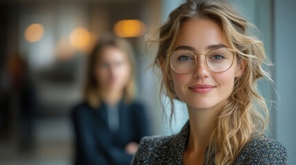 Young and middle-aged businesswomen discussing strategies in a modern office