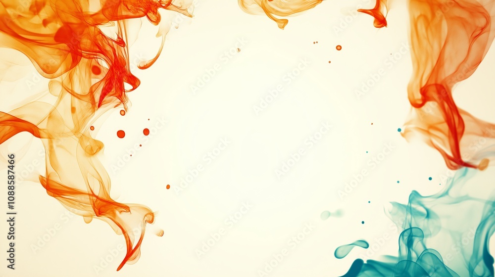 Poster creative artistic vibrating background with a frame for your content. bright splashes of paint and m