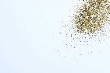 Beautiful blue confetti on a white background