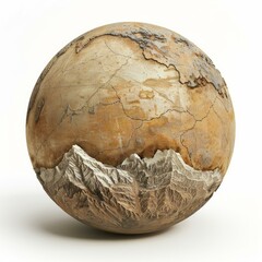 Obraz premium Cracked and dried earth globe showing climate change impacts