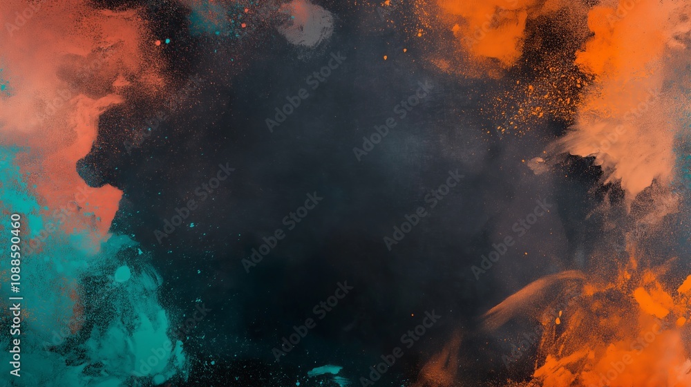 Aufkleber creative artistic vibrating background with a frame for your content. bright splashes of paint and m