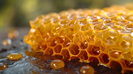 Honeycomb texture shot stylize. AI generated