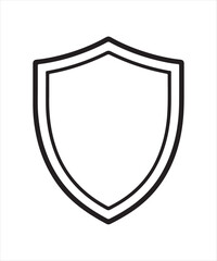 Black Shield Icon Vector Silhouette Design,