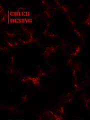 Dark Abstract Red Lightning Background. Energetic Red and Black Abstract Pattern. Fiery Veins on Black Texture Design. Illustration. Vector. Cover. Poster. 
