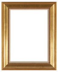 Golden picture frame on a transparent background, in PNG format.
