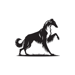Borzoi Vector Silhouette - Minimalist Borzoi Illustration - Vector of Borzoi.