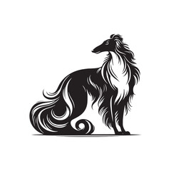 Borzoi Vector Silhouette - Minimalist Borzoi Illustration - Vector of Borzoi.