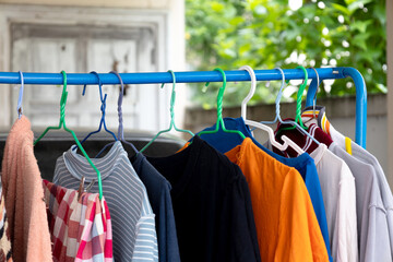 Hang the clothes on the clothesline