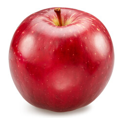 Ripe perfect red apple on white background. File contains clipping path.