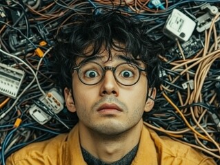 A programmer with furrowed brows