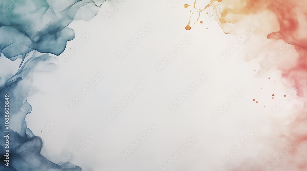 Poster creative artistic vibrating background with a frame for your content. bright splashes of paint and m