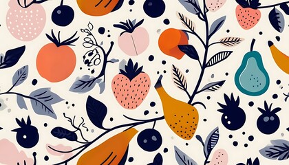 Abstract Fruit & Leaf Pattern,