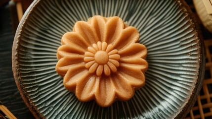 Elegant Floral Soap Design on Decorative Plate Showcasing Craftsmanship and Artistry in Natural Colors, Perfect for Spa or Self-Care Luxury Moments