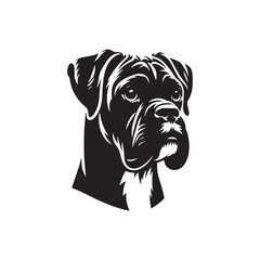 Boxer Dog Silhouette - Vector Of Boxer Dog - Boxer Dog Illustration.