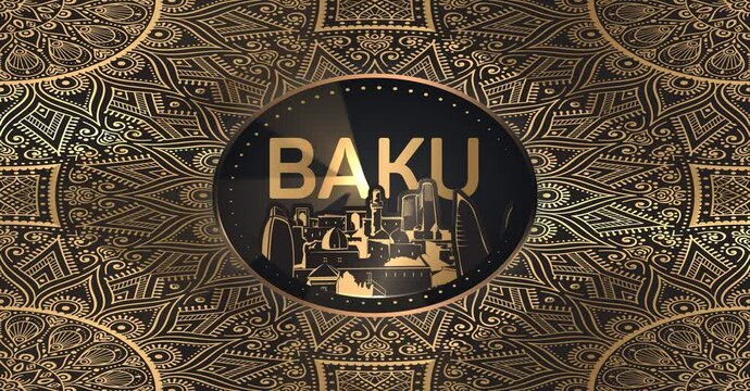 Baku Azerbaijan ornaments designer vector line