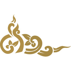 Obraz premium Thai Art traditional asian luxury line art, Thai Pattern flat illustration png