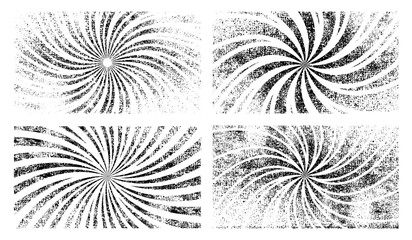 Grunge curved ray textures distress texture Set, overlay texture banner collection, Different types of texture stamps. Vector collection, grunge set