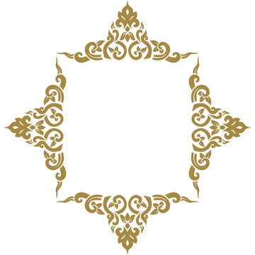Thai Art traditional asian luxury line art, Thai Pattern flat illustration png