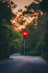 traffic light at night