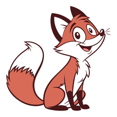 Obraz premium Beautiful cartoon Fox Icon on white background