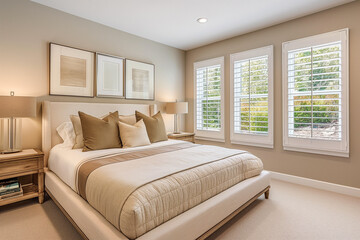 Fototapeta premium Nordic style, interior bedroom
