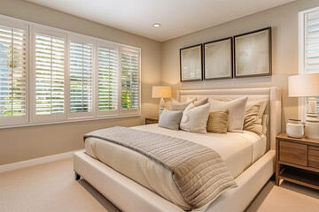 Fototapeta premium Nordic style, interior bedroom