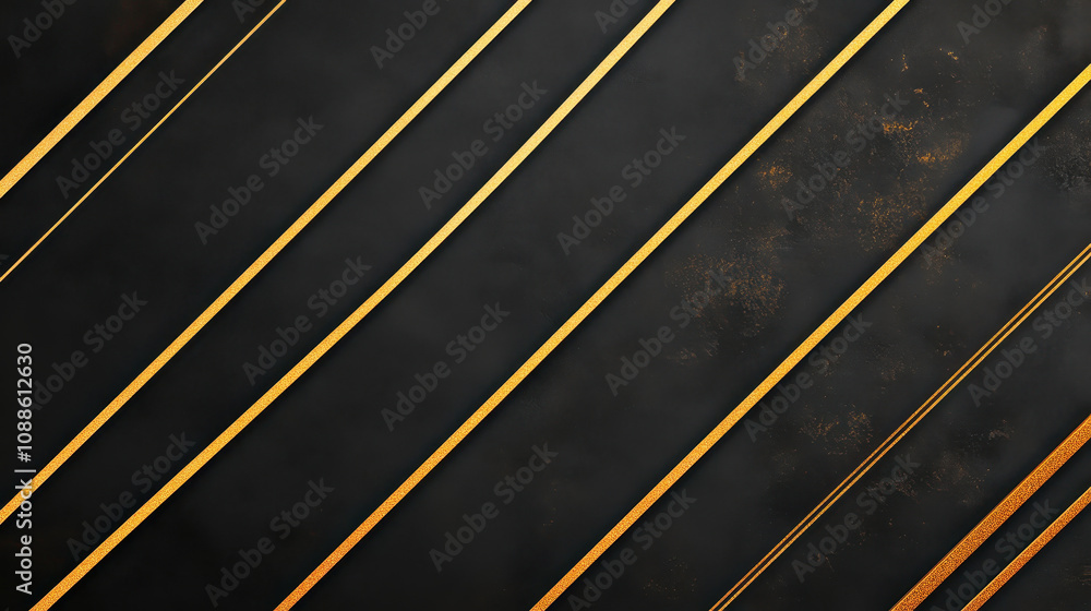 Poster elegant abstract background featuring diagonal gold lines on a dark surface, perfect for modern desi
