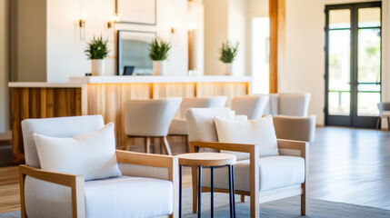 Stylish and modern lounge area featuring elegant chairs and a welcoming atmosphere, perfect for relaxation and social gatherings.