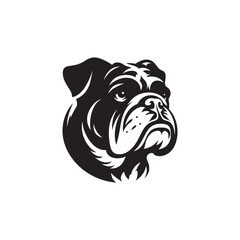 Minimal Silhouette of Bulldog - Vector Of Bulldog - Illustration Of Bulldog.