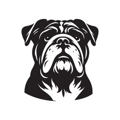 Minimal Silhouette of Bulldog - Vector Of Bulldog - Illustration Of Bulldog.