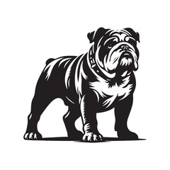 Minimal Silhouette of Bulldog - Vector Of Bulldog - Illustration Of Bulldog.