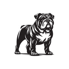 Minimal Silhouette of Bulldog - Vector Of Bulldog - Illustration Of Bulldog.